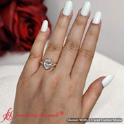Vintage Oval Bezel Diamond Ring Geometric Shank